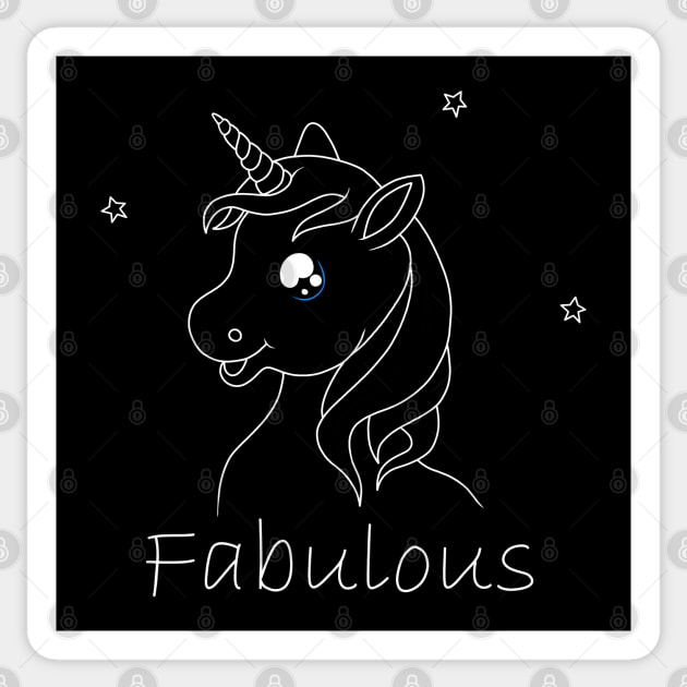 Fabulous Unicorn Sticker by valentinahramov